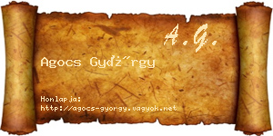 Agocs György névjegykártya