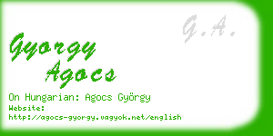 gyorgy agocs business card