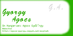 gyorgy agocs business card